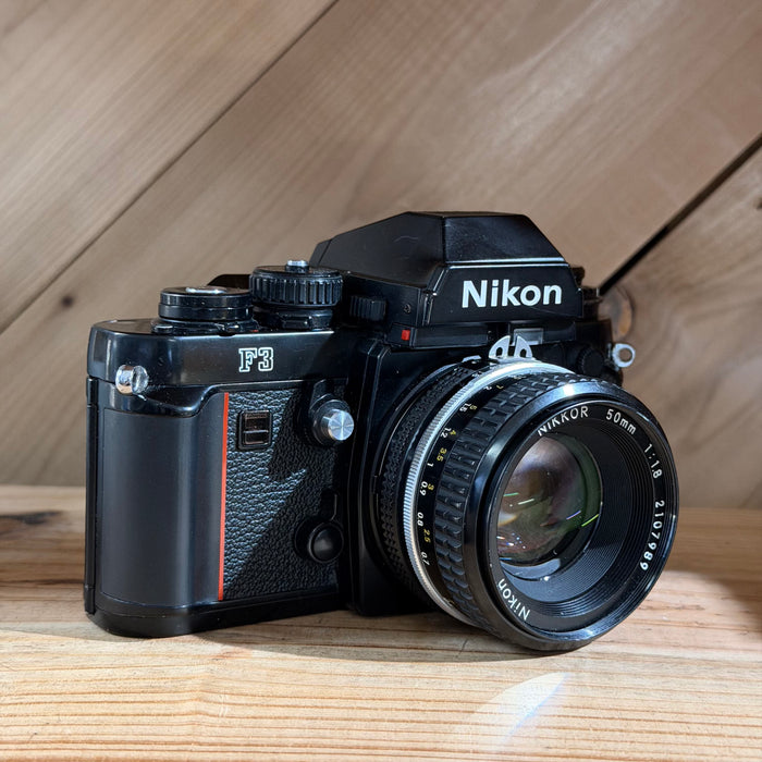 Nikon F3 35mm Professional SLR Film Camera w/ Nikon 50mm f/1.8 Lens (Black) (1464689)