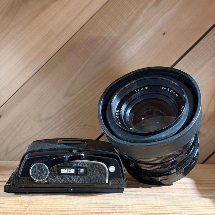 Mamiya 6×7 Medium Format SLR Camera w/ 90mm f/3.8 + 50mm f/4.5 Lenses, Dual Backs & WLF (C65339)