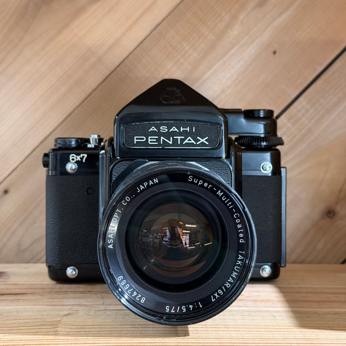Asahi Pentax 6×7 Medium Format SLR Camera w/ SMC Takumar 75mm f/4.5 Lens & Prism Finder (4052230)