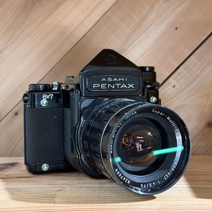 Asahi Pentax 6×7 Medium Format SLR Camera w/ SMC Takumar 75mm f/4.5 Lens & Prism Finder (4052230)