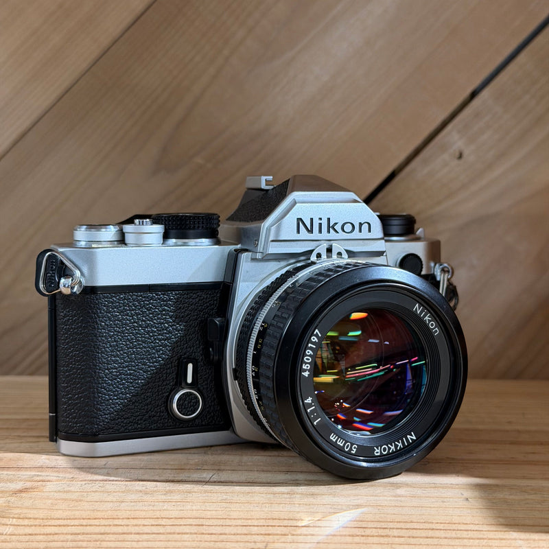 Nikon FM 35mm SLR Film Camera w/ Nikkor 50mm f/1.4 Lens (3090301) (Silver Body)