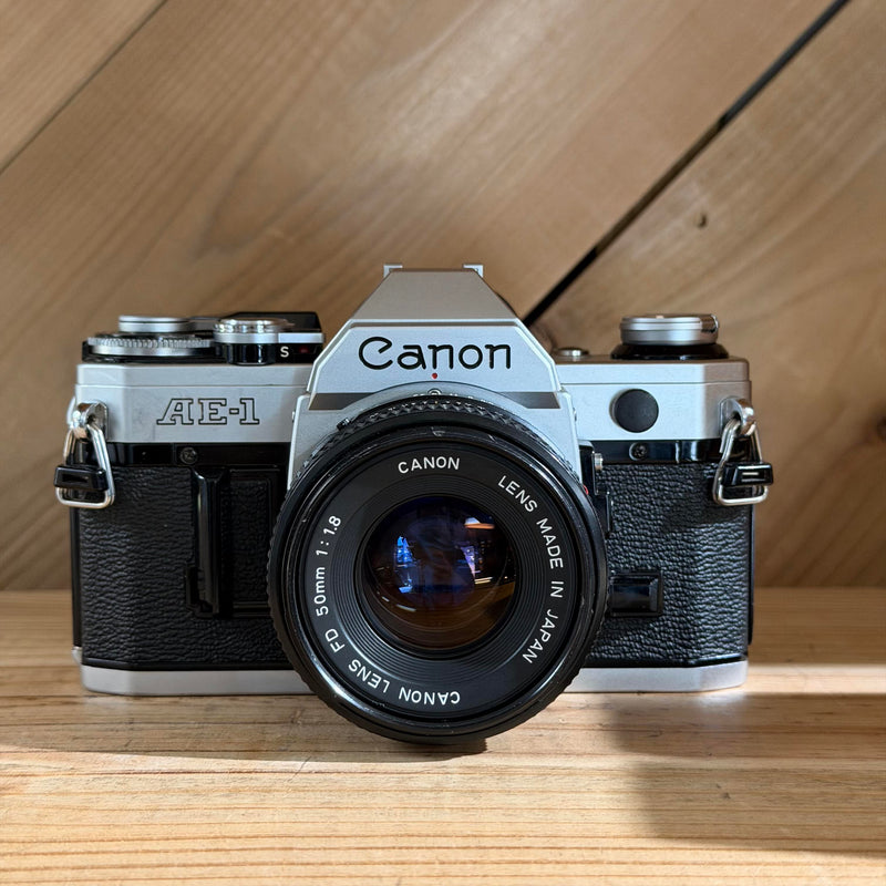Canon AE-1 35mm SLR Film Camera w/ Canon FD 50mm f/1.8 Lens (4820993) (Silver Body)