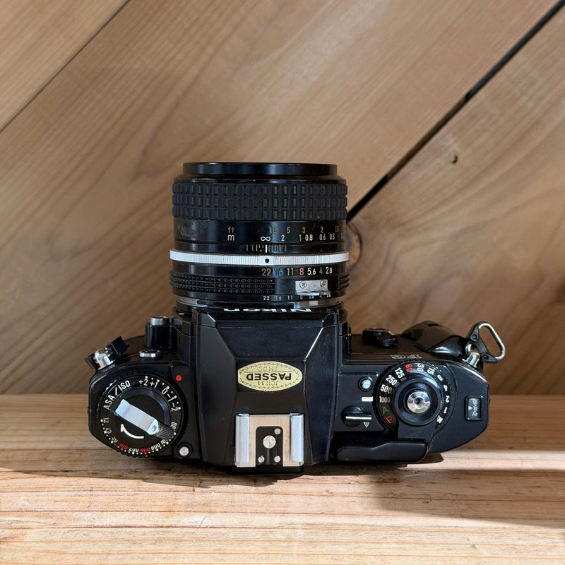 Nikon FG 35mm SLR Film Camera w/ Nikon Nikkor 35mm f/2.8 Lens (8553683) (Black Body)