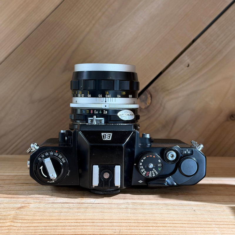 Nikkormat EL 35mm SLR Film Camera w/ Nippon NIKKOR-S Auto 35mm f/2.8 Lens (W7506845)