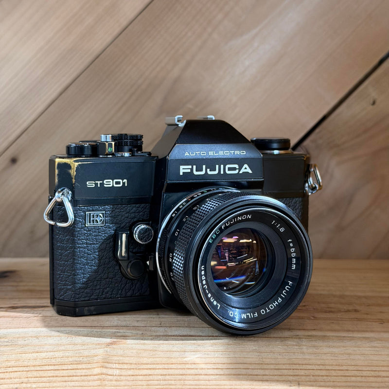 Fujica ST901 35mm SLR Film Camera w/ EBC Fujinon 55mm f/1.8 Lens (6055268) (Black Body)