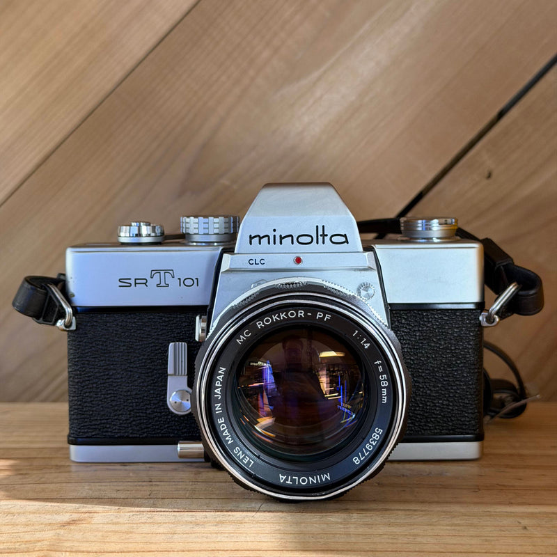 Minolta SRT-101 35mm SLR Film Camera w/ Minolta MC Rokkor-PF 58mm f/1.4 Lens (2357406)