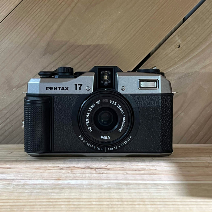 Pentax 17 Camera - Pentax Half Frame 25mm f/3.5 Lens (2837) Compact Film Camera, Dark Silver