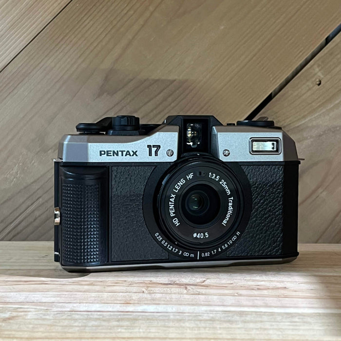 Pentax 17 Camera - Pentax Half Frame 25mm f/3.5 Lens (2837) Compact Film Camera, Dark Silver