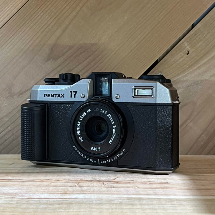 Pentax 17 Camera - Pentax Half Frame 25mm f/3.5 Lens (2837) Compact Film Camera, Dark Silver