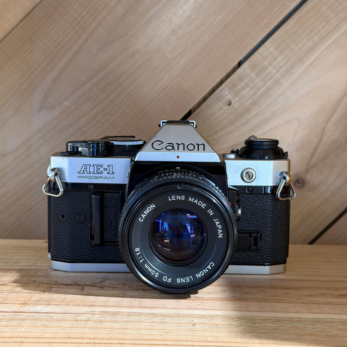 Canon AE-1 Program 35mm SLR Film Camera w/ Canon FD 50mm f/1.8 Lens (1096052)