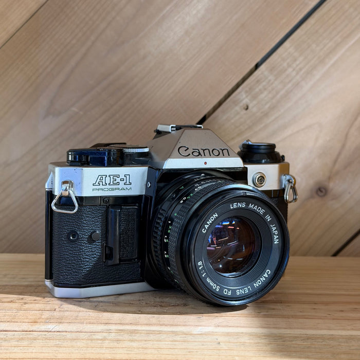 Canon AE-1 Program 35mm SLR Film Camera w/ Canon FD 50mm f/1.8 Lens (1096052)