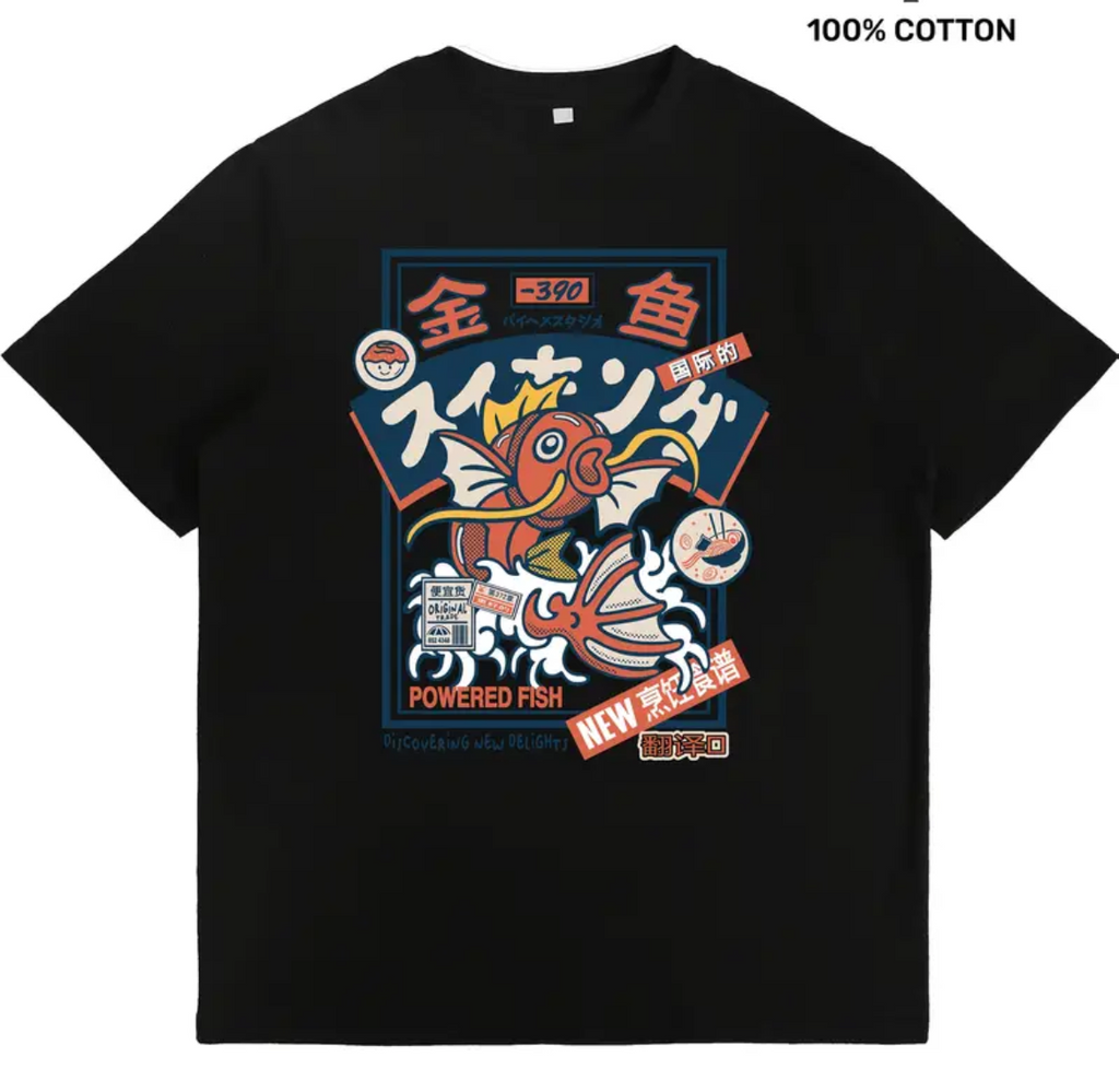 Japanese Magikarp Pokemon Parody Funny Graphic T-Shirt | Legacy