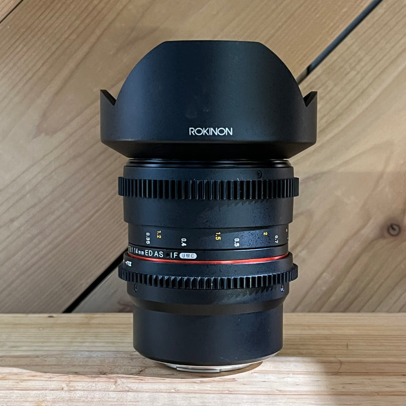 Rokinon 14mm T3.1 Cine Super Wide Angle Lens ED AS IF UMC II - Micro Four Thirds Fit