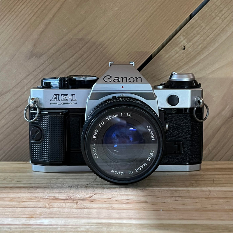 Canon AE-1 Program 35mm SLR Film Camera with Canon FD 50mm f1.8 Lens (0091)