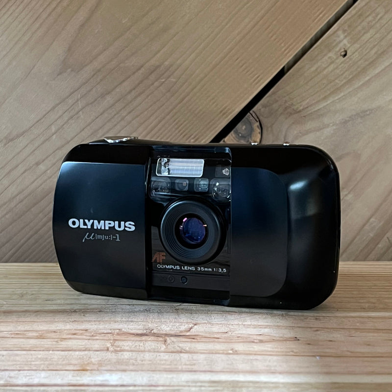 Olympus Mju I Black AF 35mm Point & Shoot Camera w/ Original Leather Case (6045318)