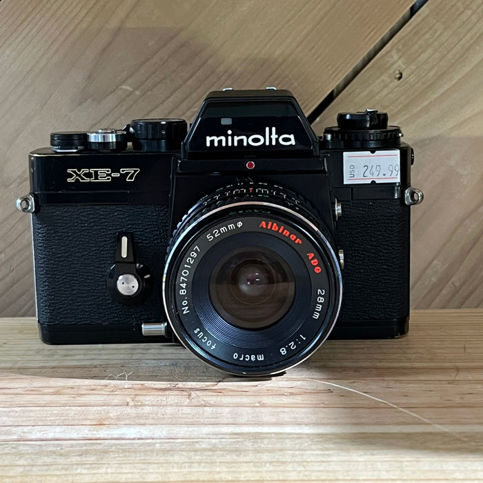 Minolta XE-7 35mm SLR Camera with Albinar ADG 28mm f/2.8 Lens