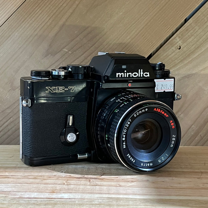 Minolta XE-7 35mm SLR Camera with Albinar ADG 28mm f/2.8 Lens