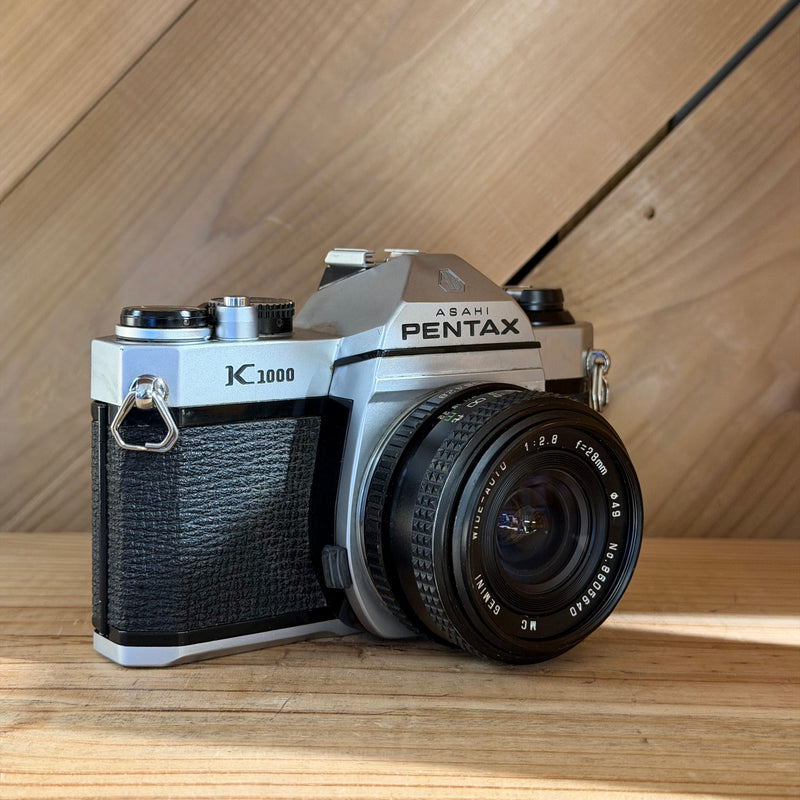 Pentax K1000 35mm SLR Film Camera w/ Gemini MC Wide-Auto 28mm f/2.8 Lens (17960759)