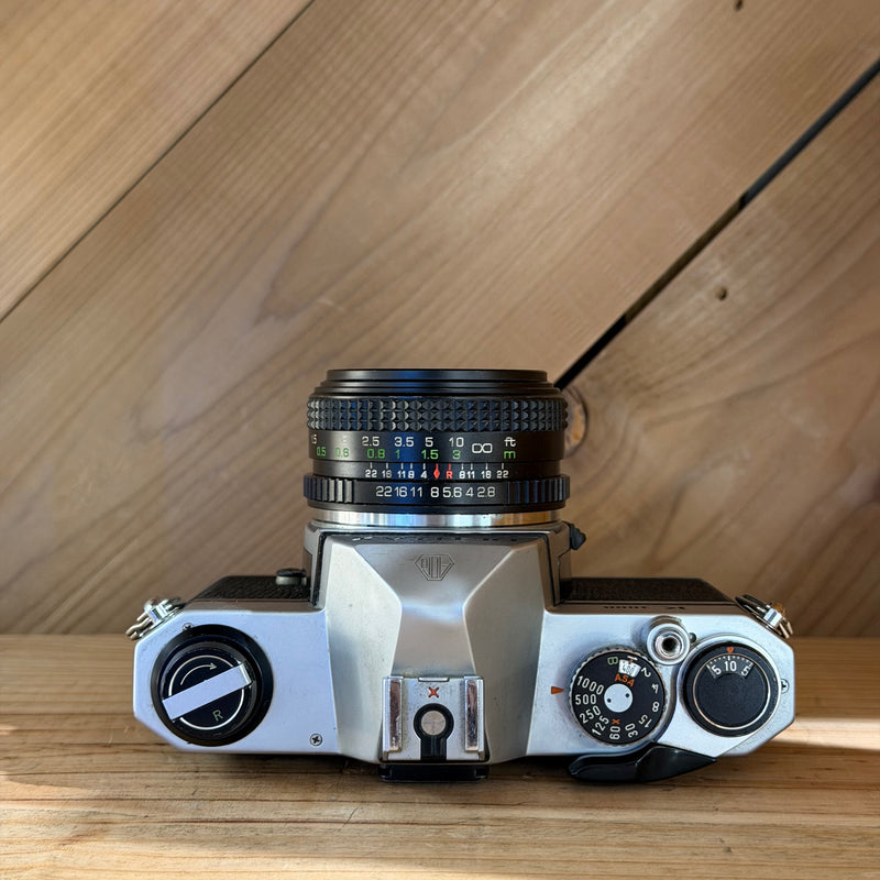Pentax K1000 35mm SLR Film Camera w/ Gemini MC Wide-Auto 28mm f/2.8 Lens (17960759)