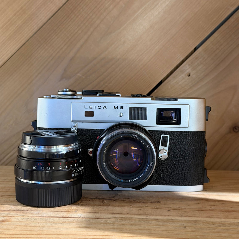 Leica M5 35mm Rangefinder Film Camera w/ Voigtländer 35mm f/1.4 & 40mm f/1.4 Lenses (1291993)