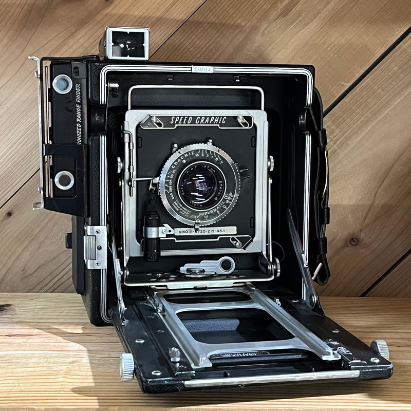 4x5 Graflex Speed Graphic US Army Signal Corps PH-47-H Large Format Camera (638955) W/ Kodak Ektar 127mm f/4.7 Lens & Original Graflex Flash Unit