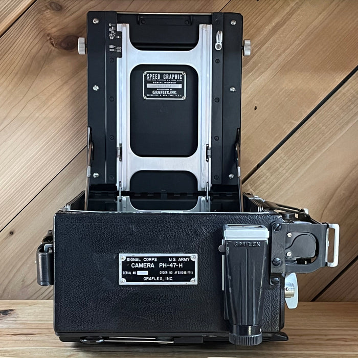 4x5 Graflex Speed Graphic US Army Signal Corps PH-47-H Large Format Camera (638955) W/ Kodak Ektar 127mm f/4.7 Lens & Original Graflex Flash Unit