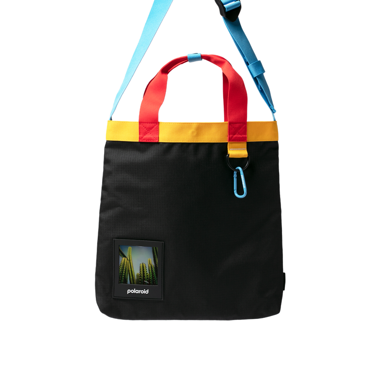Ripstop Tote Bag by Polaroid - Shoulder Strap Adjustable Bag - Tote Camera Essentials Bag - Black Multicolor (6302)