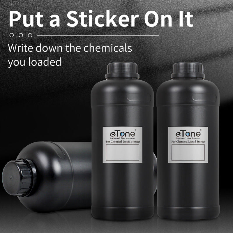 Set of 3 Darkroom Chemical Storage Bottles – 1L Plastic Containers for B&W Film Developing