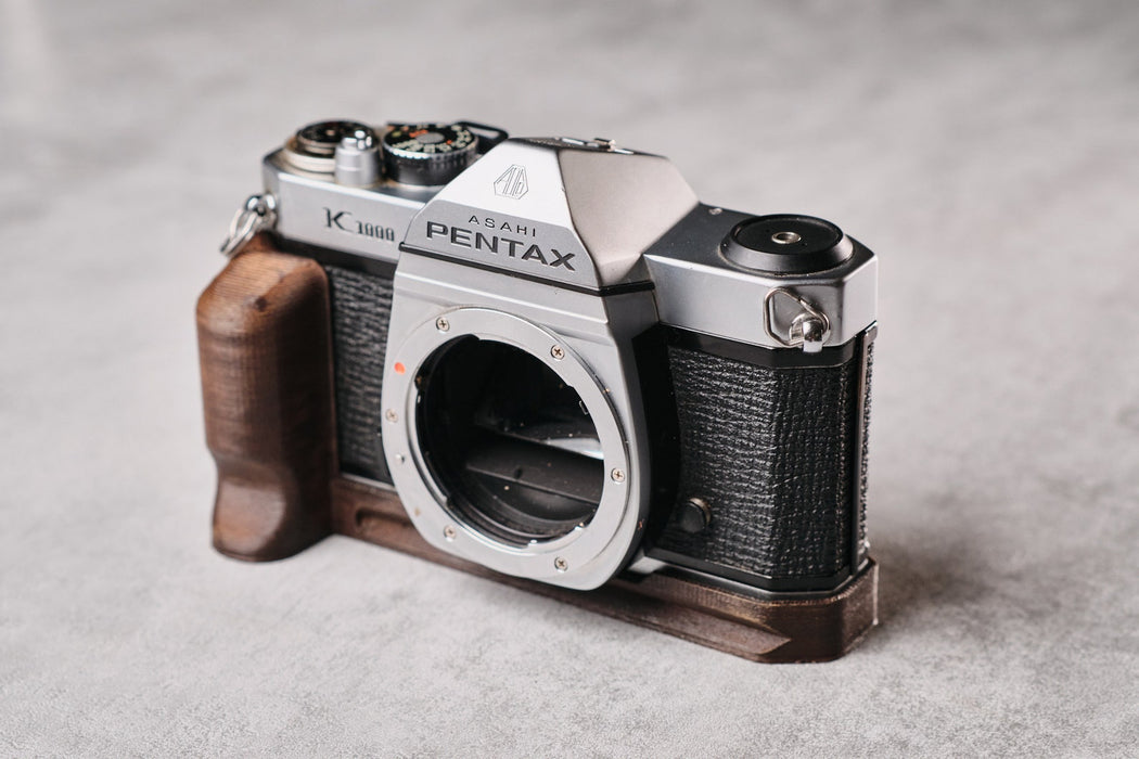 Wood Grip for Pentax K1000 and Spotmatic with Arca Swiss mount | 3D Printed Wood |