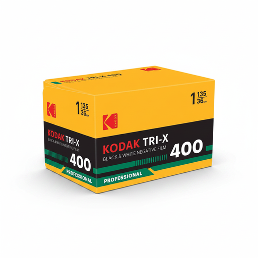 Kodak Tri-X 400 35mm Black & White Film box, studio product shot