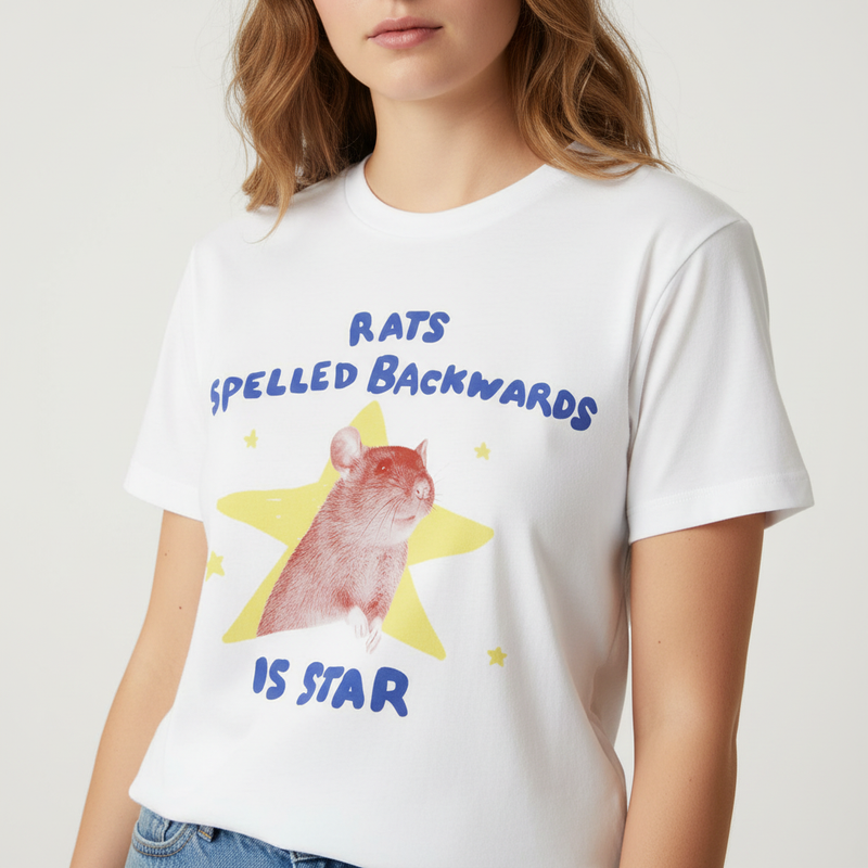 Rats Spelled Backwards Is Star – Studio Tee Mockup