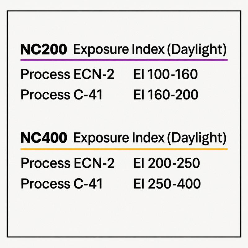 Wolfen exposure index chart