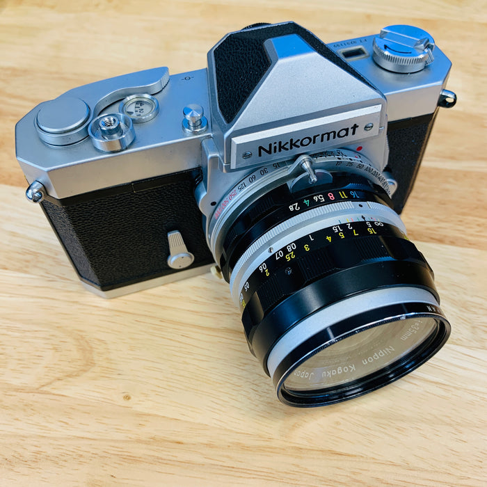Nikkormat FT 35mm SLR Camera in Chrome with Lens Kit