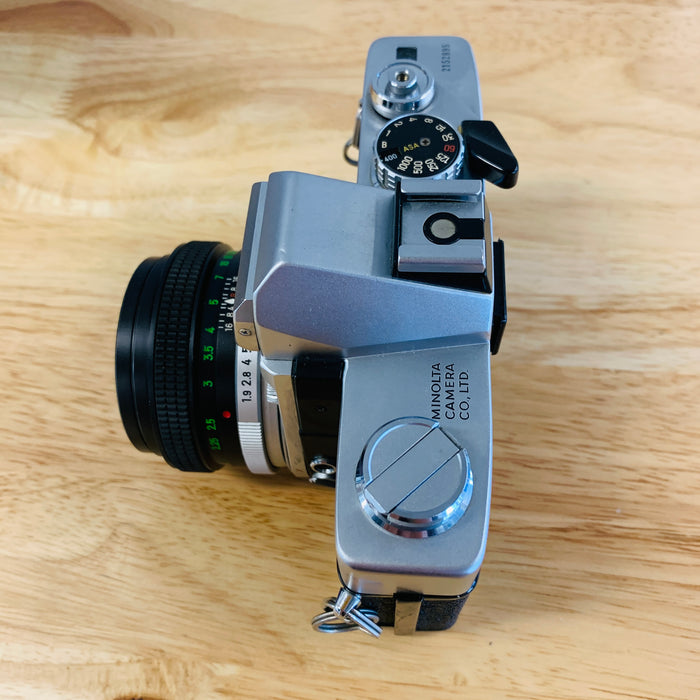 Minolta SRT 102 35mm Camera Body with 55mm Lens, Chrome