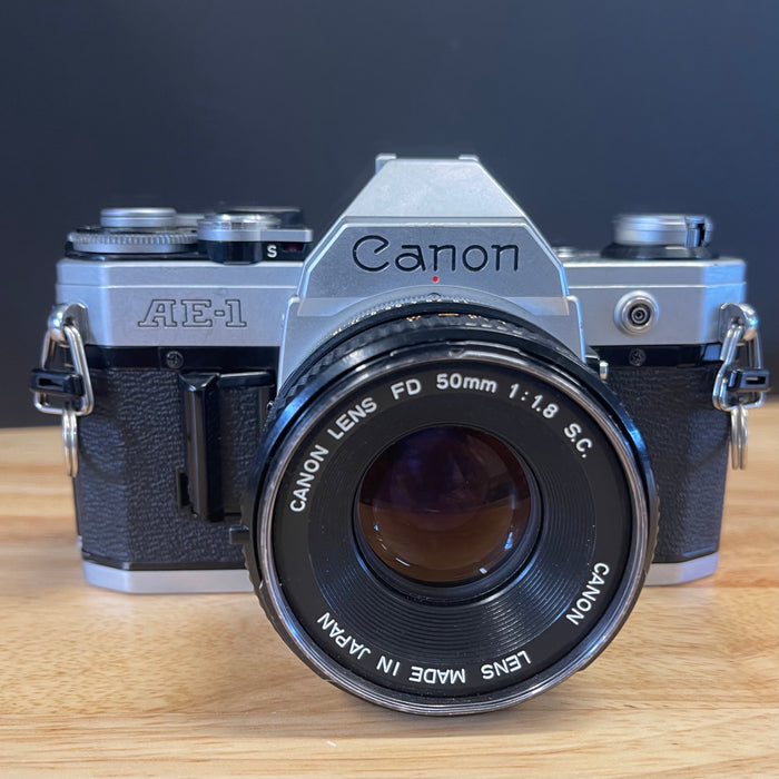 Canon AE-1 with 50mm F1.8 lens (FD mount)