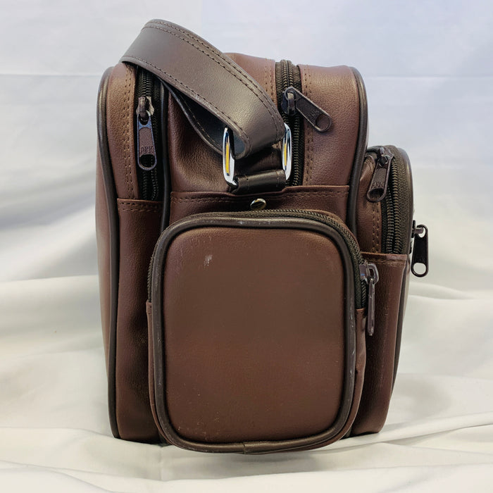 Vintage brown leather camera bag