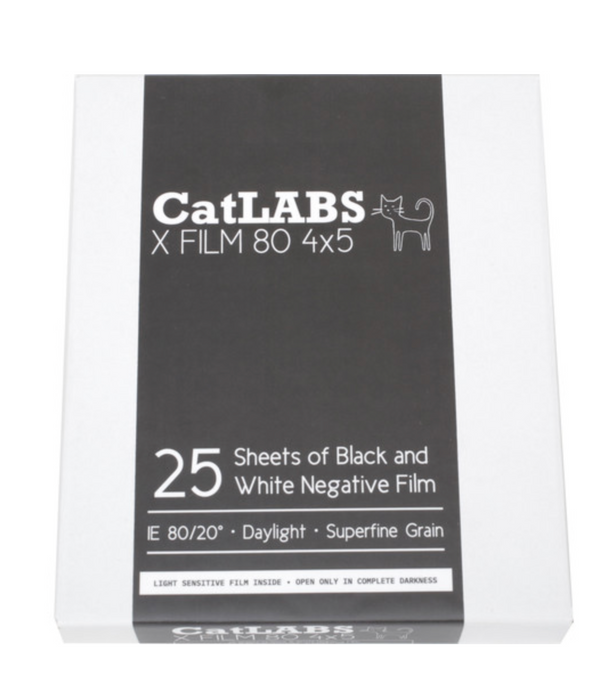 CatLABS X Film 80 Black and White Negative Film (4 x 5", 25 Sheets)