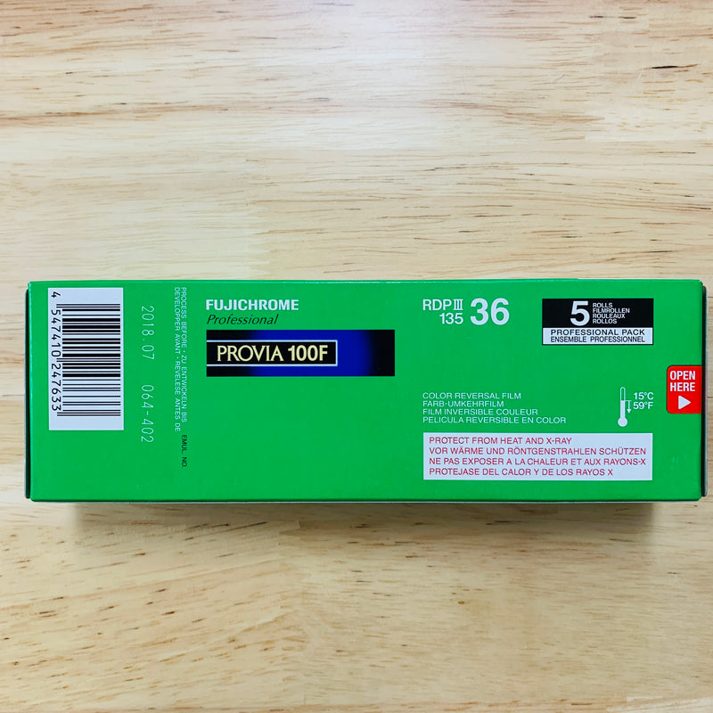 Fuji Provia 100F (ProPack 5 Rolls) 35mm x 36 exp. - Expired 05-07/2018