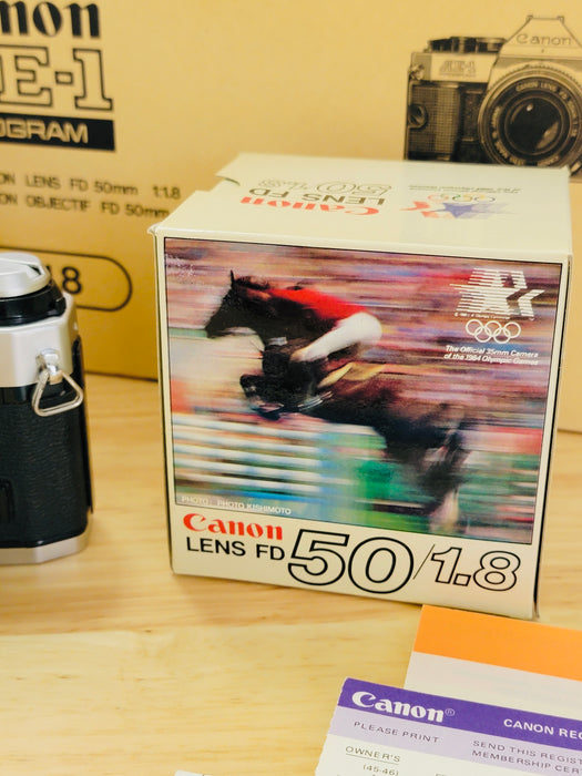 1984 Olympics Edition Canon AE-1 Program SLR 35mm Film Camera - W/50mm 1.8